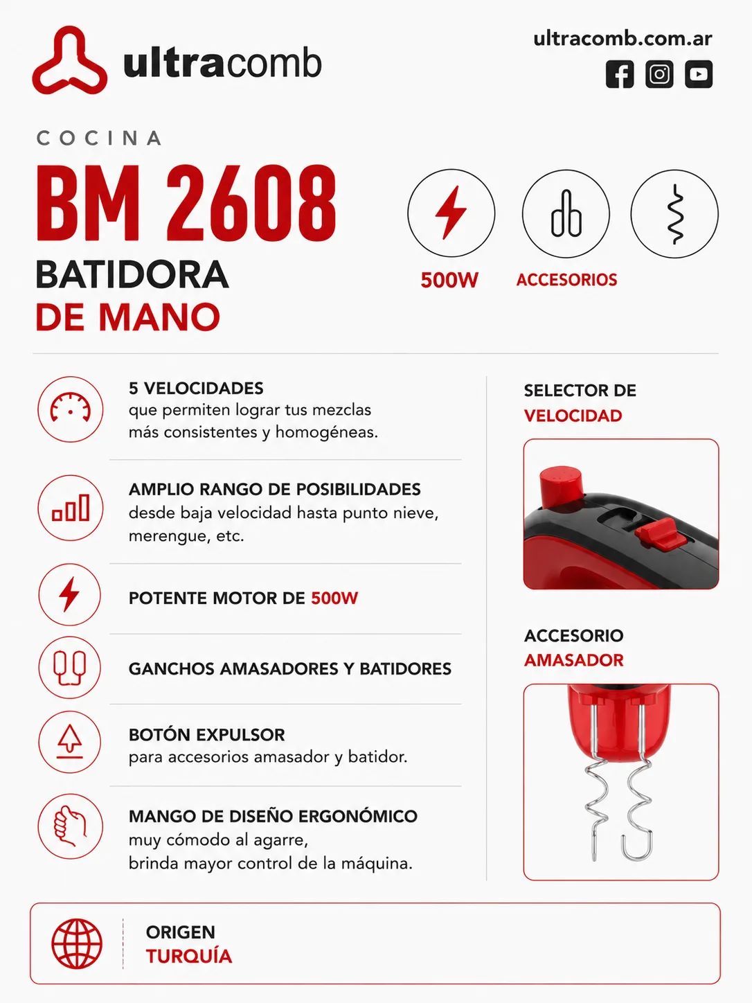 Batidora de mano Ultracomb