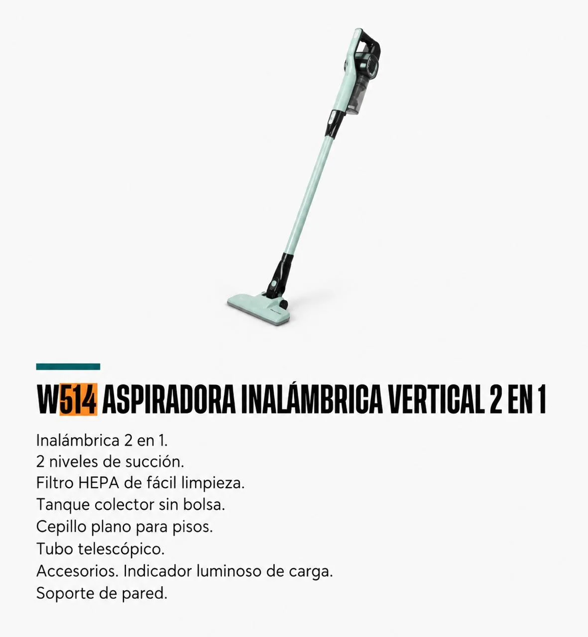 Aspiradora inalambrica Winco