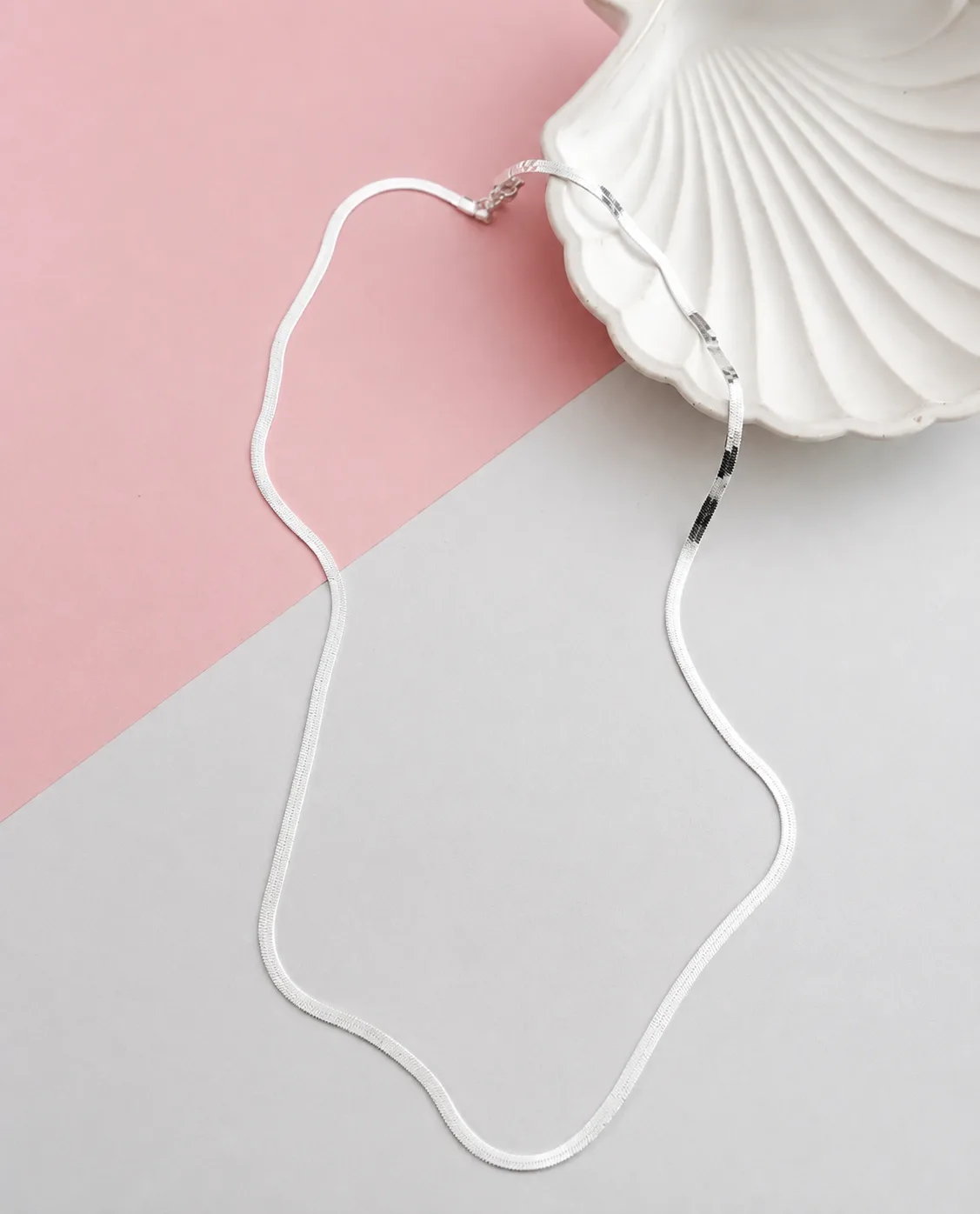 Cadenita Plana Acero Blanco