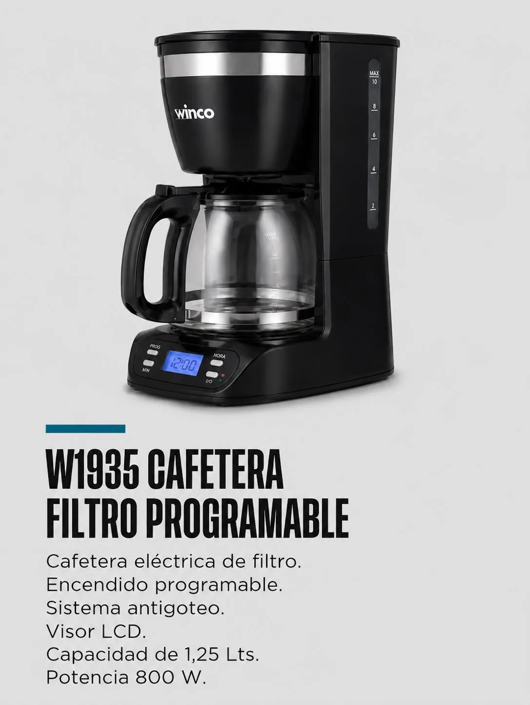 Cafetera con timer Winco