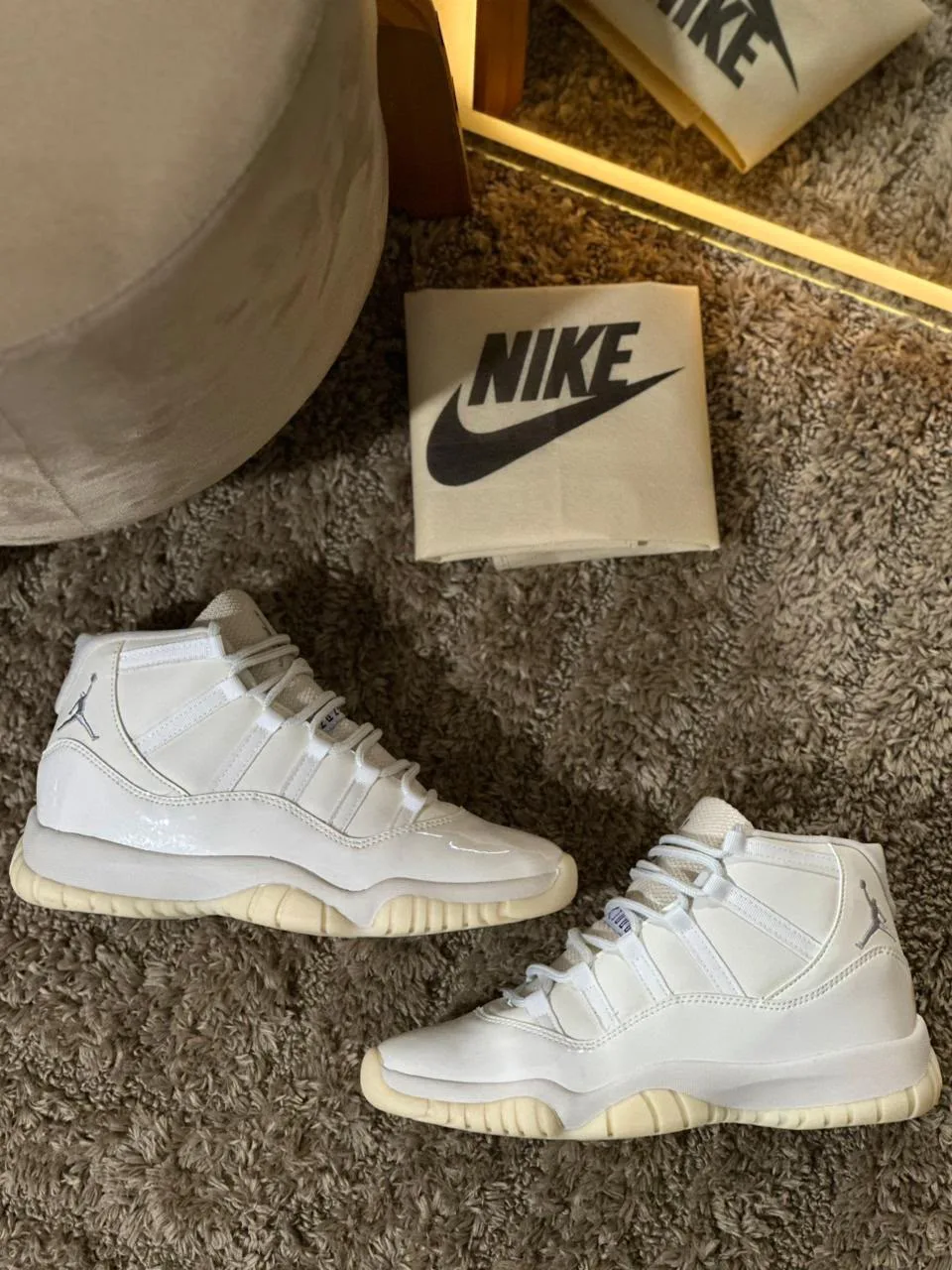 Jordan 11 PK - Blanco base bicolor beige J0503