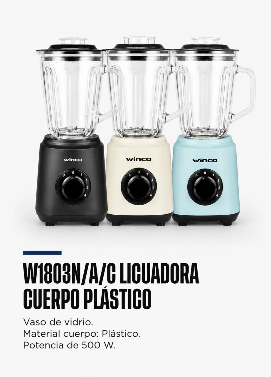 Licuadora vaso vidrio Winco
