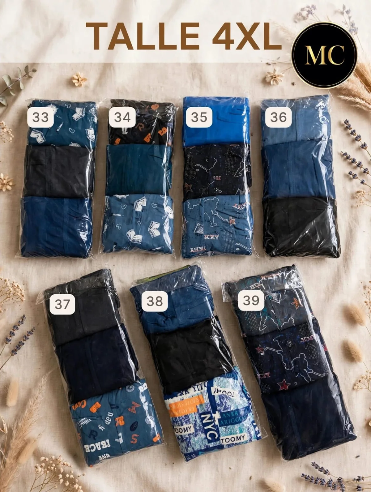 MC16 Boxers Uomo  T 4XL Packs x3