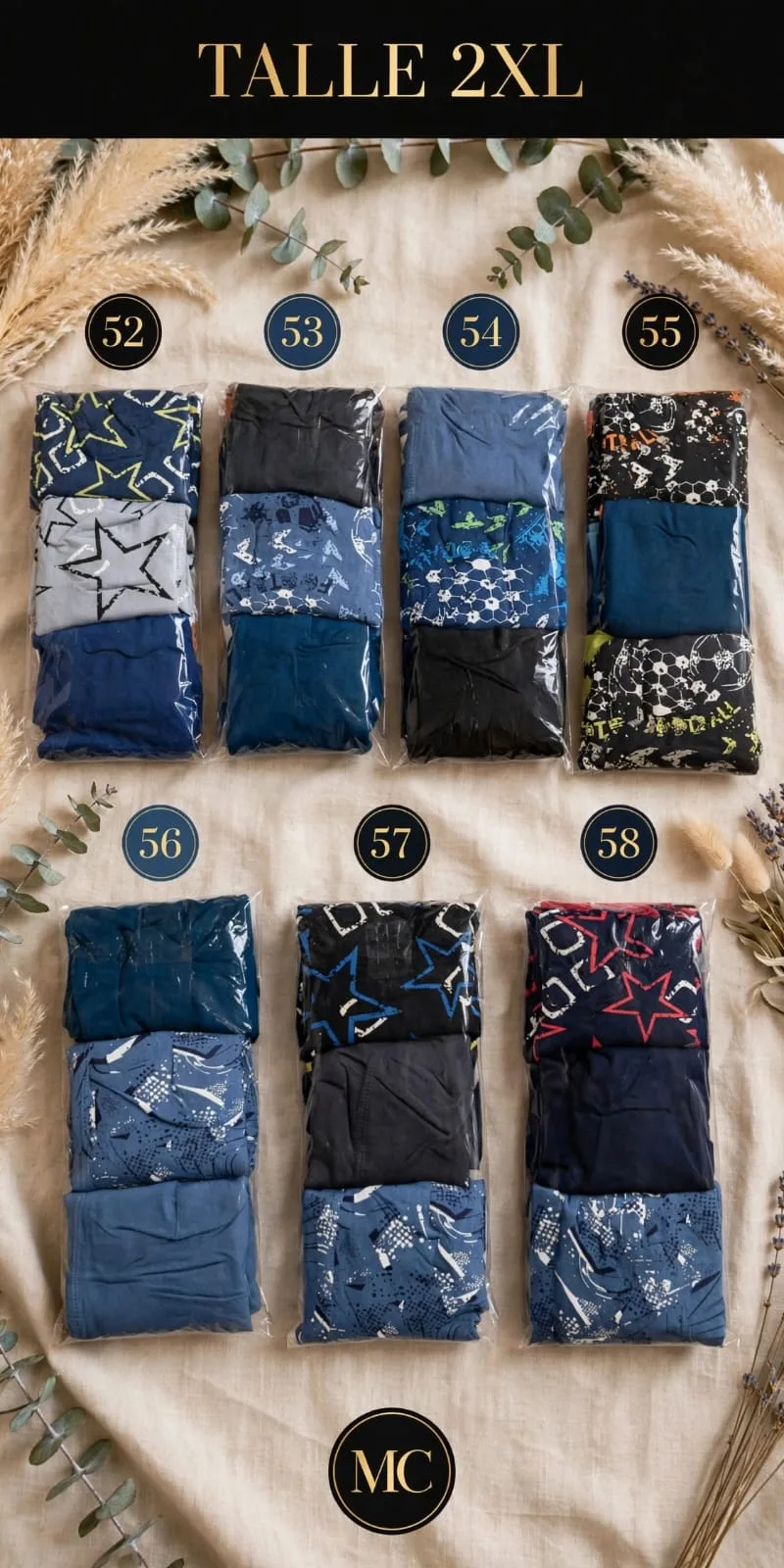 MC16 Pack x3 Boxers UOMO talle 2XL