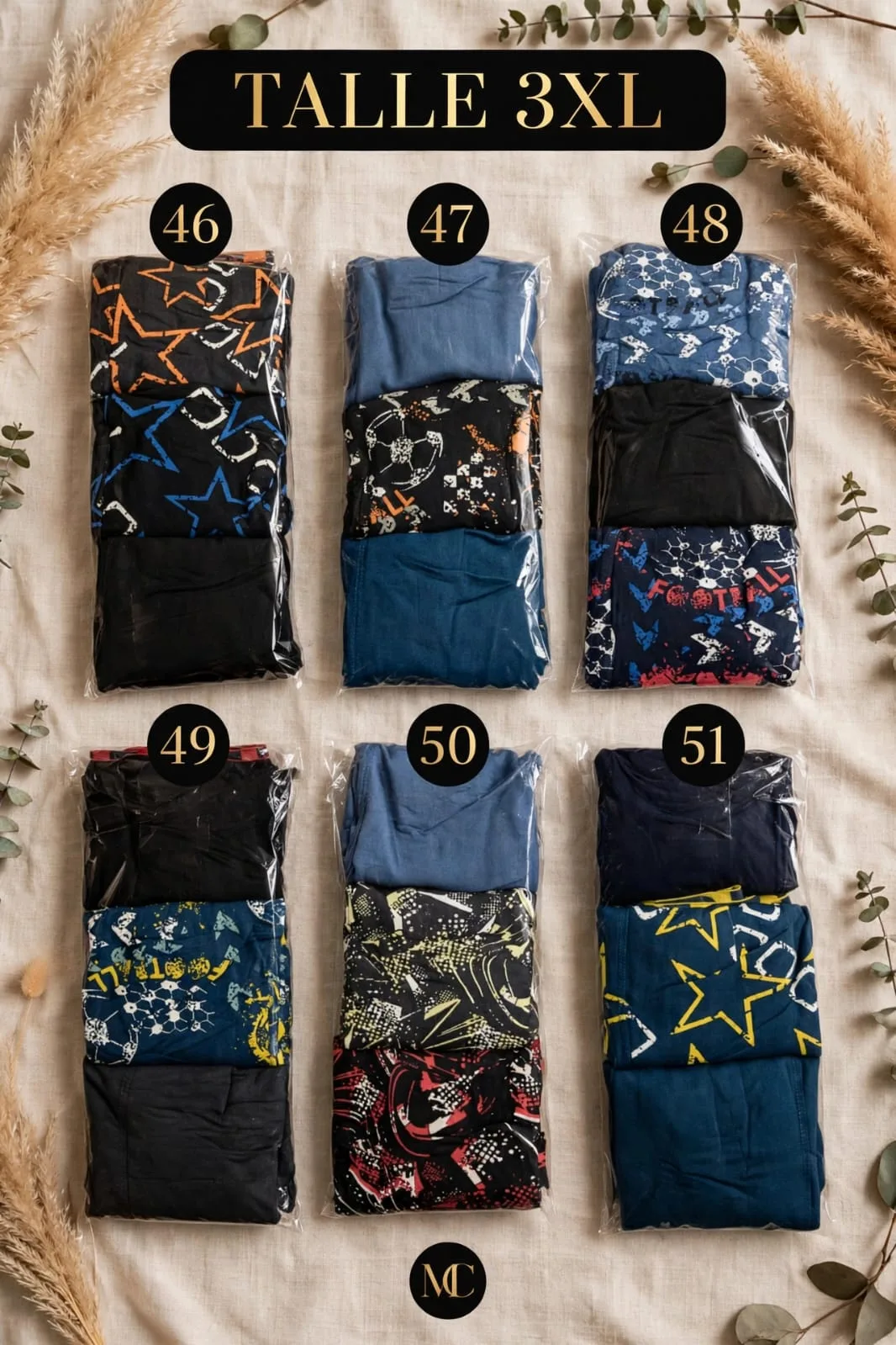 MC16 Pack x3 Boxers UOMO talle 3XL