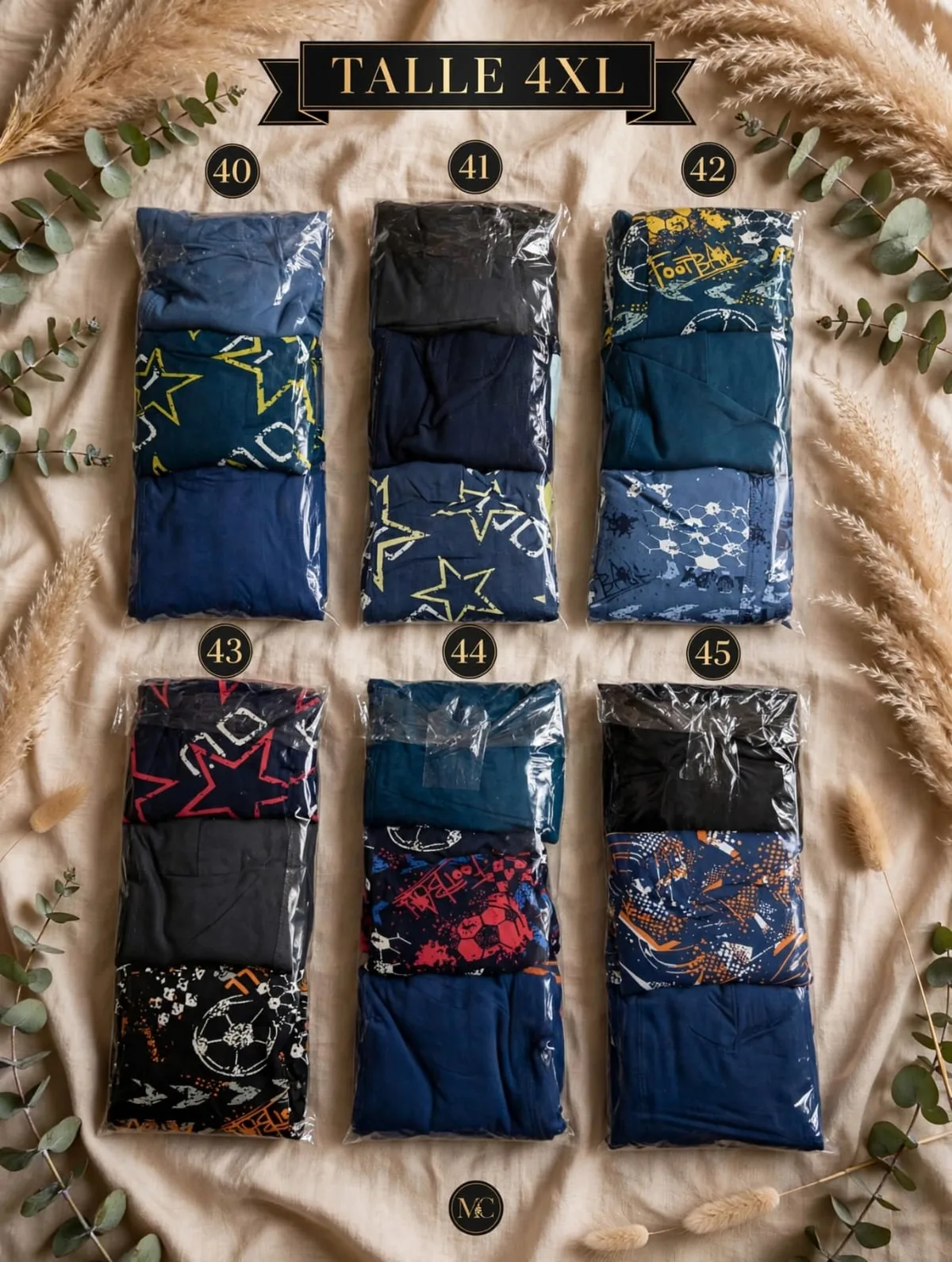 MC16 Pack x3 Boxers UOMO talle 4XL