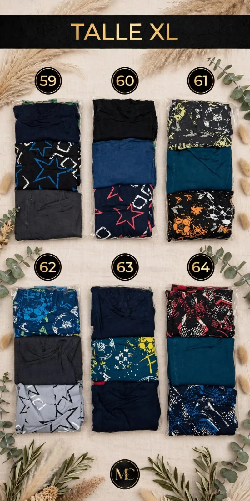 MC16 Pack x3 Boxers UOMO talle XL