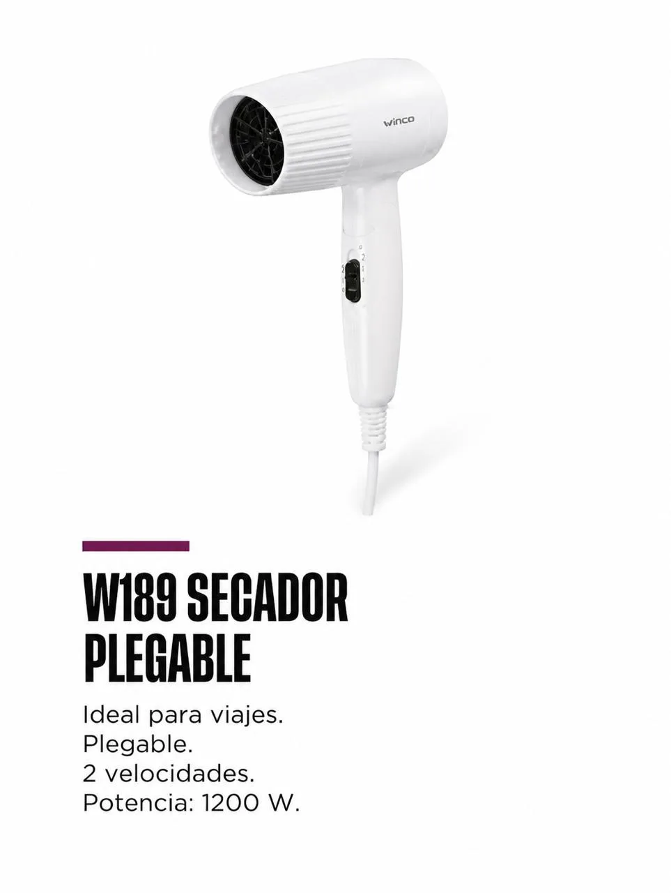 Secador de pelo Winco